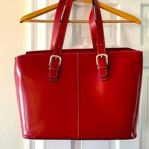 Red business tote by Jack Georges